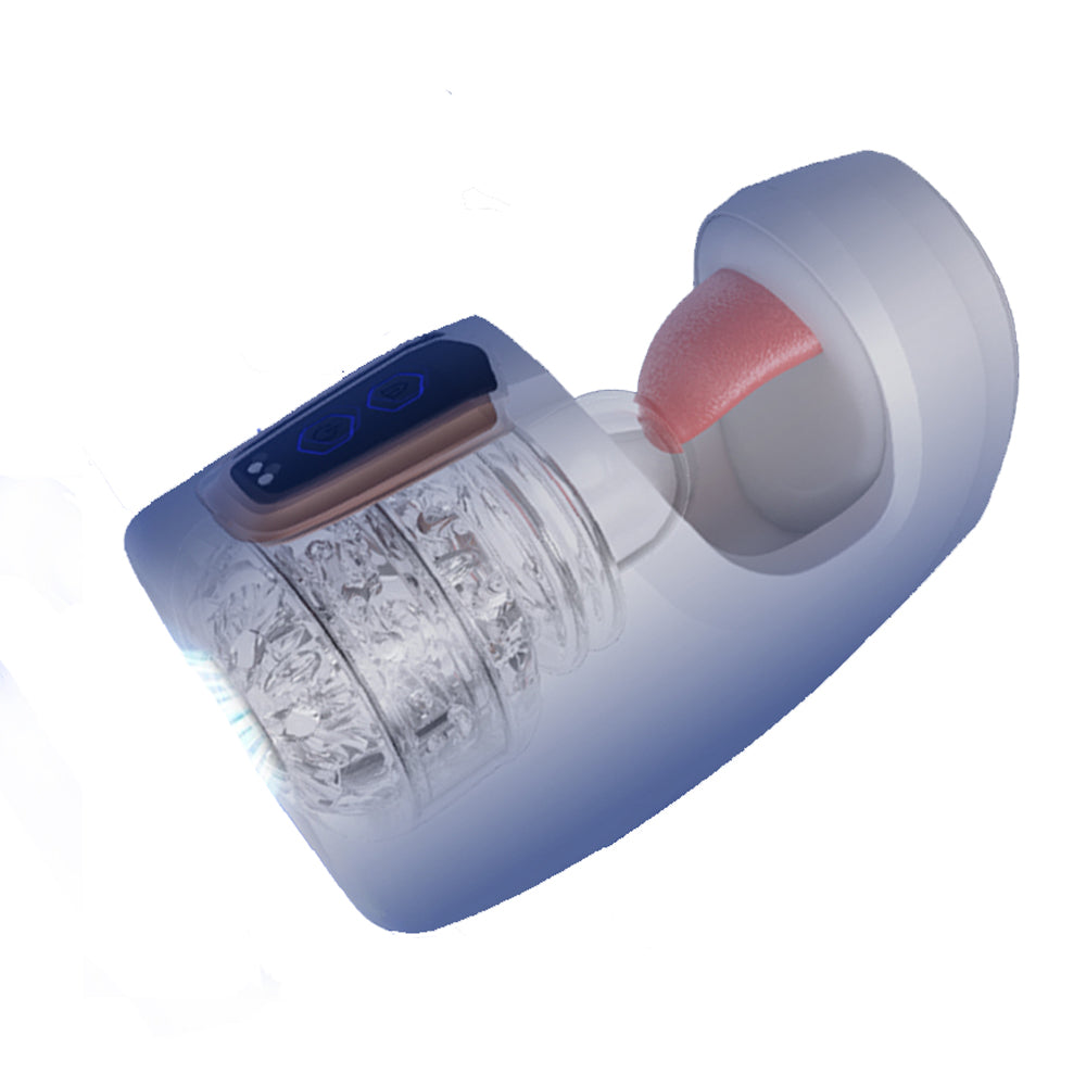 Tongue Licking telescopic cup men penis masturbation cup