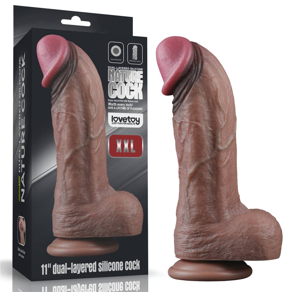 11” Handmade Dual Density XXL Silicone Realistic Dildo with Hyper-Realistic Veins