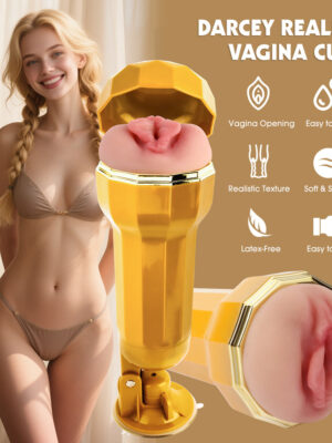 Darcey Realistic Vagina Cup auto vibrating male masturbation cup