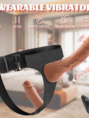 2025 Best Wearable Double Dildos with vibrating telescoping for lesbian