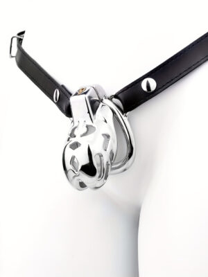 FRRK-183 Male Stainless Chastity Lock Cage Penis Cock Cage Belt Device
