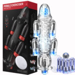 Penis Exerciser Glans Trainer with 6 Vibrators for Men Delay Enhance