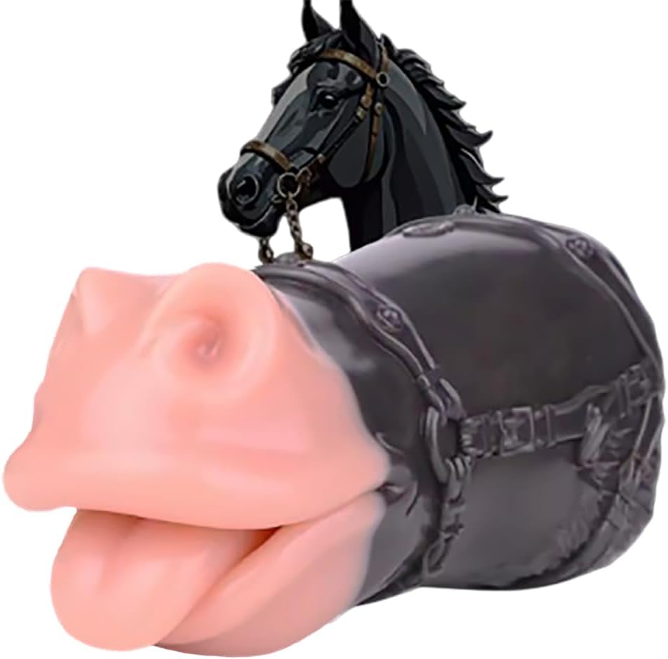 Realistic Horse Mouth Pocket Pussy Masturbator Animal Oral Sex Penis Massage
