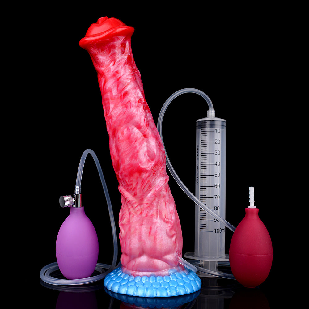 5256 Silicone inflatable Dog Dildo Squeeze Squirting Adult toys