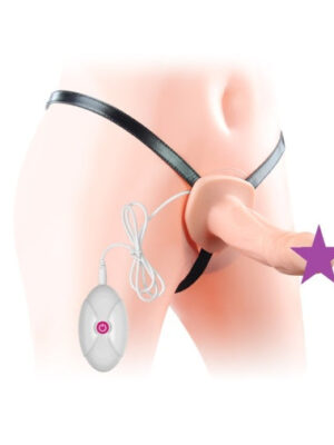 6.5 inches Vibration Unisex hollow Strap on Dildo