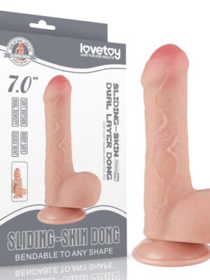 7" Dual Density Realistic Dual-Layer Sliding Skin Dildo