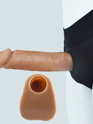 S105T Silicone Penis Sleeve With Pants Realistic Sheath Hollow Dildo