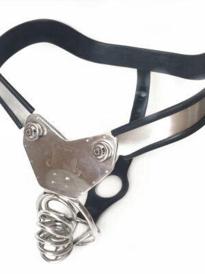 Black emperor stainless steel restraint belt chastity cage