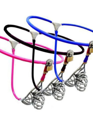 Black Emperor Male Invisible Chastity Belt with Metal Cock Cage