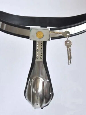 Black Emperor Stainless Steel Male Chastity Belt With Anal Bead