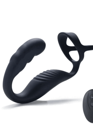 CASPION Double Cock Ring Remote Control Vibrating Perineum Prostate Massager