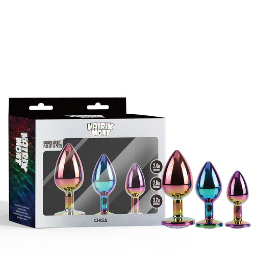 Chisa Rainbow Gem Butt Plug Set (3 Piece)