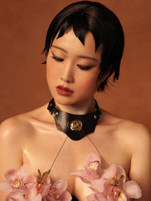 Upko Mystic Bond Collection - Collar With Pulling Nipple Clamps