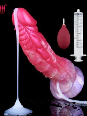 FAAK Squirting Curved Horse Penis Ribbed Ejaculation Dildo