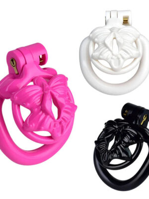 FRRK Butterfly Flat Chastity Cage with 4 Penis Rings