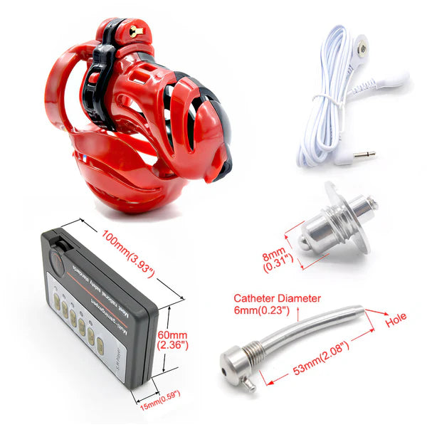 Gold Kinger 3D Electric Shock Chastity Cage - Image 2