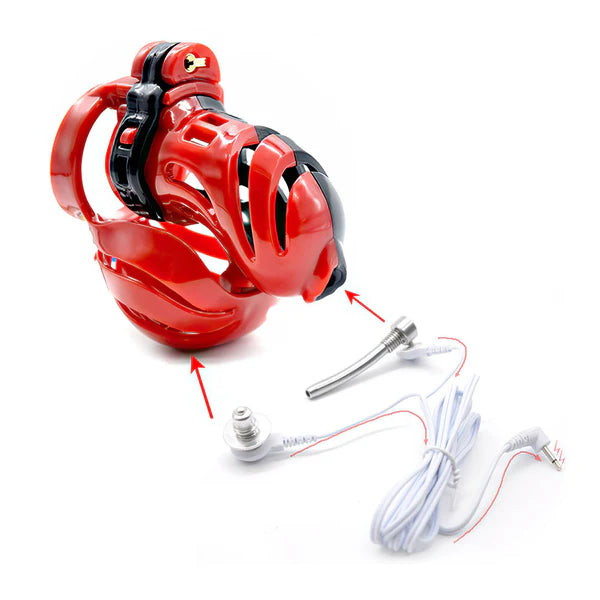 Gold Kinger 3D Electric Shock Chastity Cage - Image 3