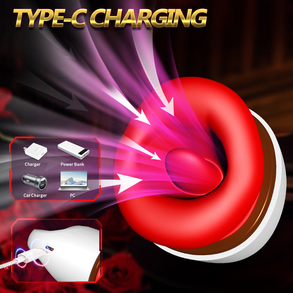 Handheld Kiss Big Mouth Tongue Licking Vacuum Suction Vibrator - Image 4