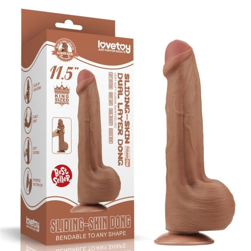 11.5” King Sized Sliding Skin Dual Density Dildo