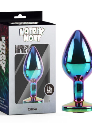 Chisa Rainbow Gem Butt Plug M 2.9In insertable