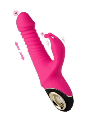 Tongue licking Thrusting Rabbit Vibrator with Rotation Beads