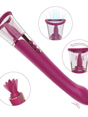 SHD H004 3 in 1 Clitoral Sucking G Spot Vibrator & Clit Licking Tongue