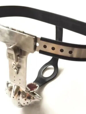 Black Emperor T5 Stainless Steel Chastity Belt With Ventilate Scrotum Groove