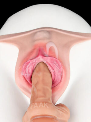 G1224 Fantasy Boy Style Strapon Silicone Fake Vagina  Featuring Realistic Vulva and Vaginal Structure