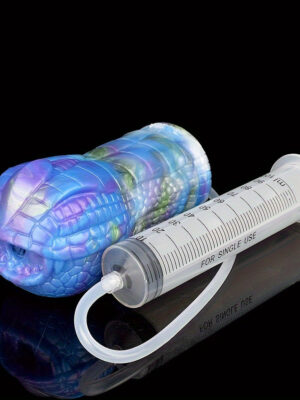 Imitation Sculptural Dragon Silicone Pocket Pussy Penis Training Water Spraying Masturbator