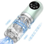 Male Masturbator Penis Pump With Upgrade 7 Thrusting Rotating Vibrating Sucking Licking Modes