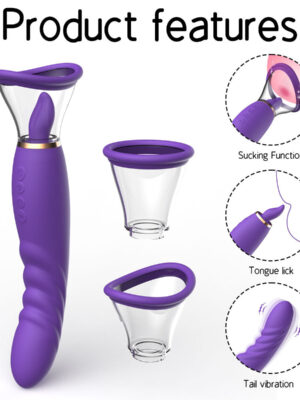 lady G-Spot vibrator suck function tongue lick tail vibration