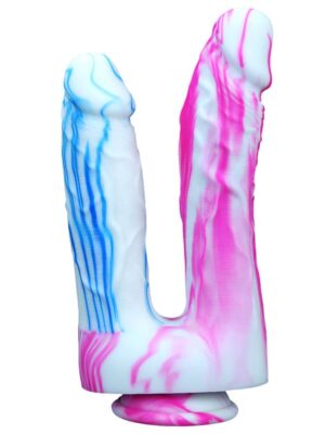Honeysx double-headed colorful silicone dildo